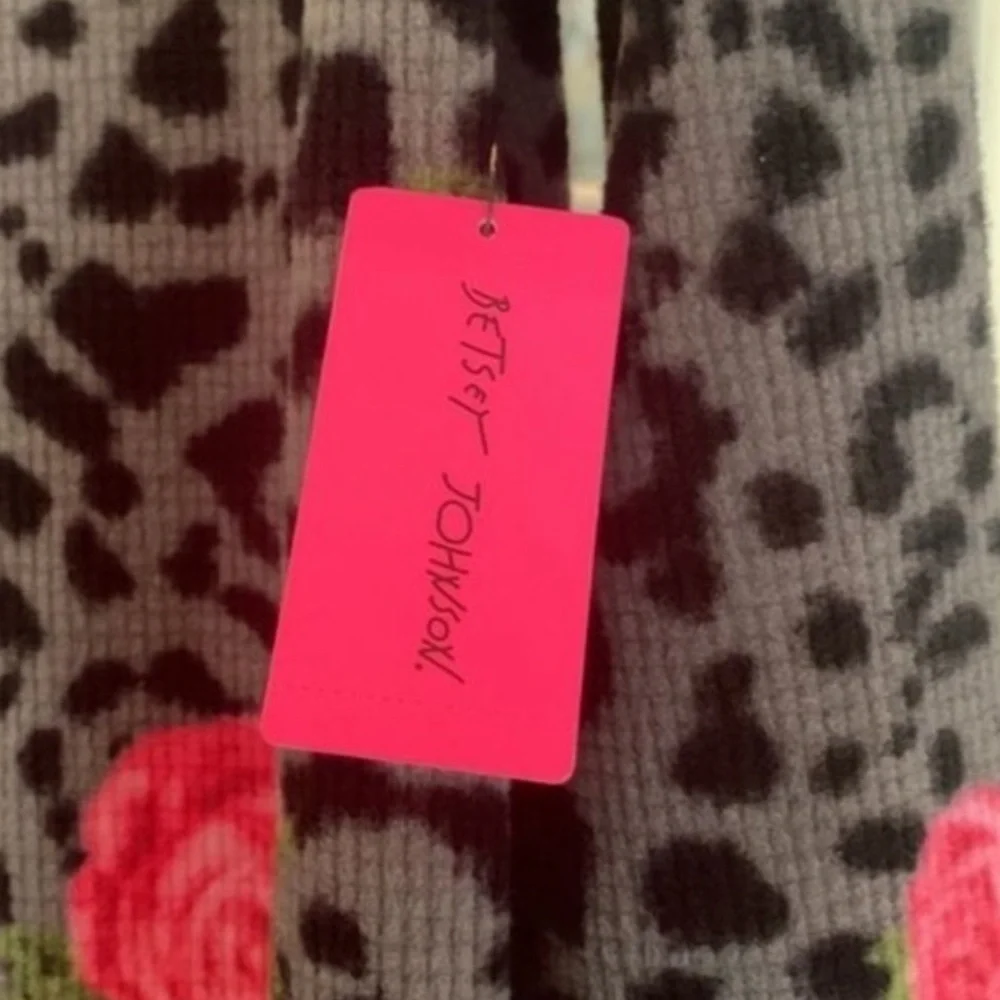 NWT Betsey Johnson very soft Sleep Dress Black Gray Pink Womens Sz M